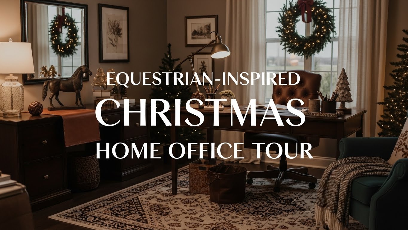 Equestrian-Inspired Christmas Home Office Tour